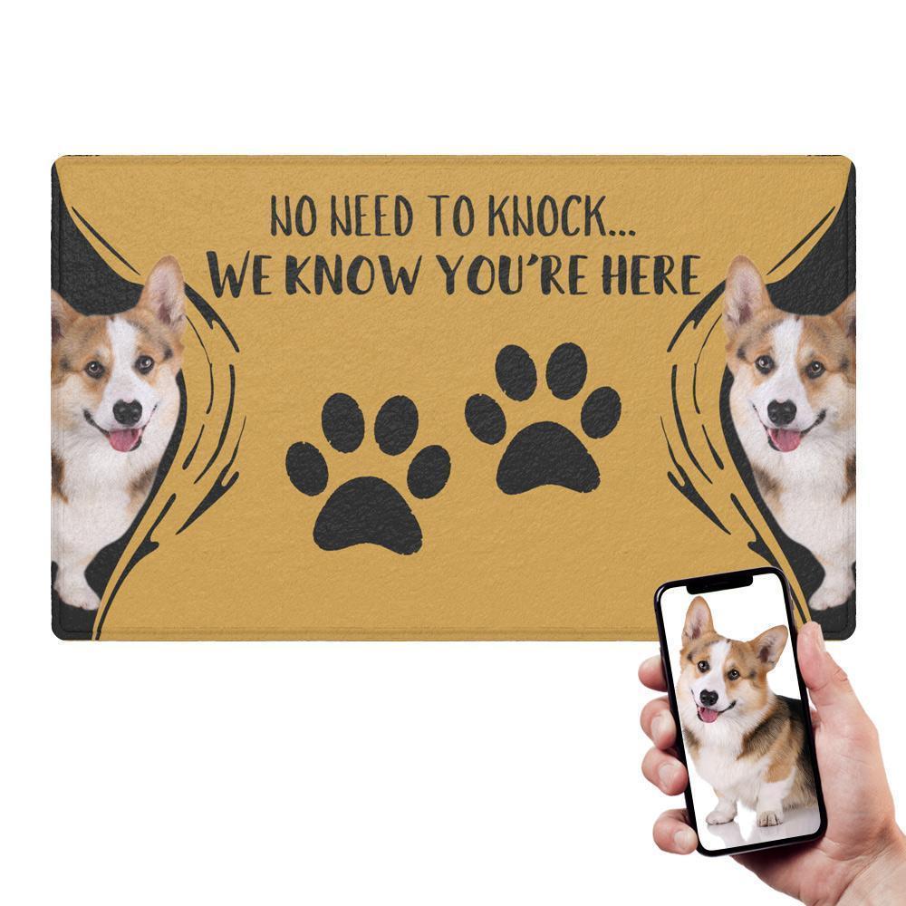 Custom Funny Photo Doormat-No Need To Knock