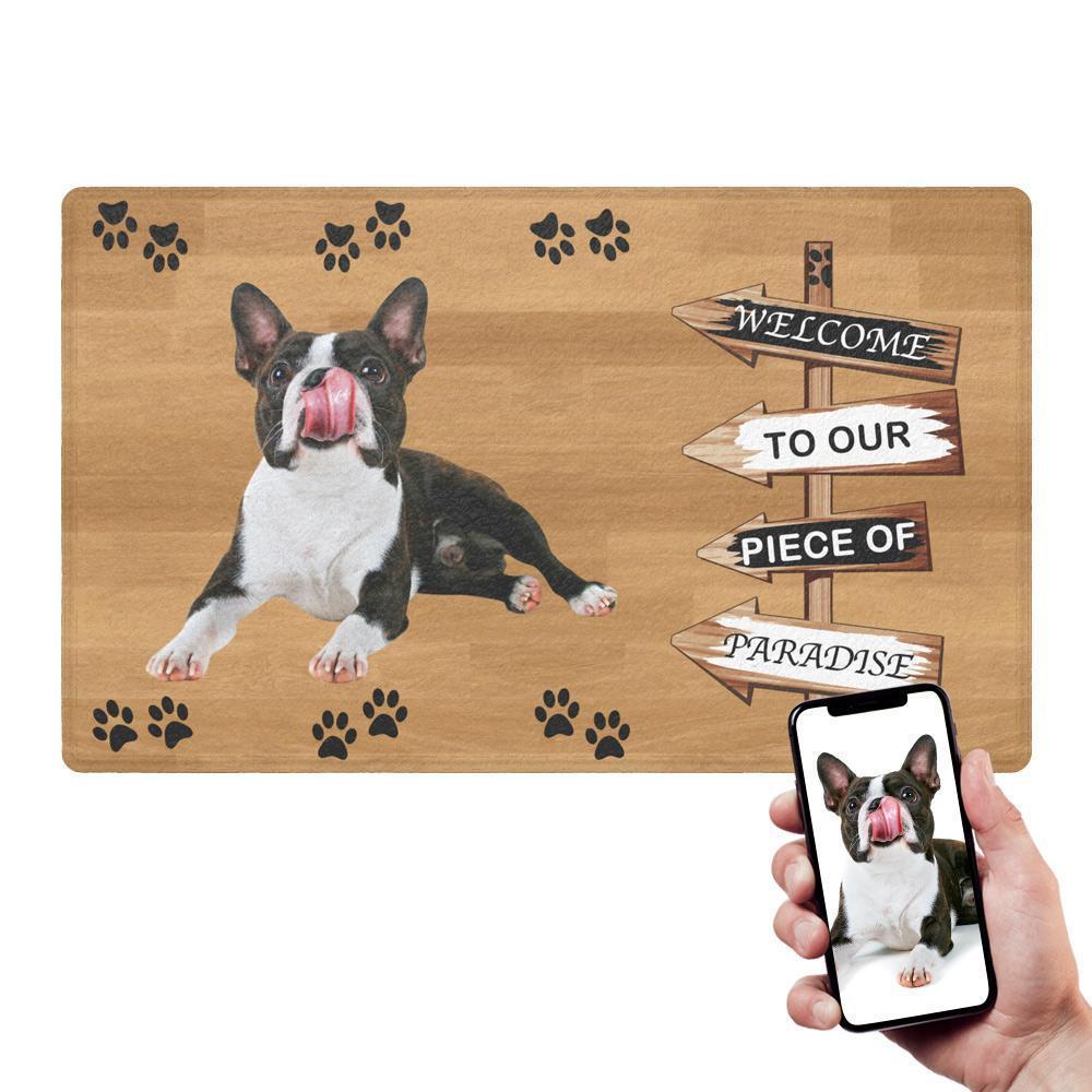 Custom Welcome Doormat-Road Sign With Your Pet's Photo
