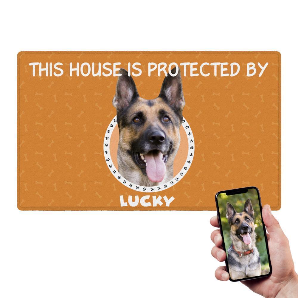 Custom Photo Doormat Personalized Doormat This House Is Protected By Pets