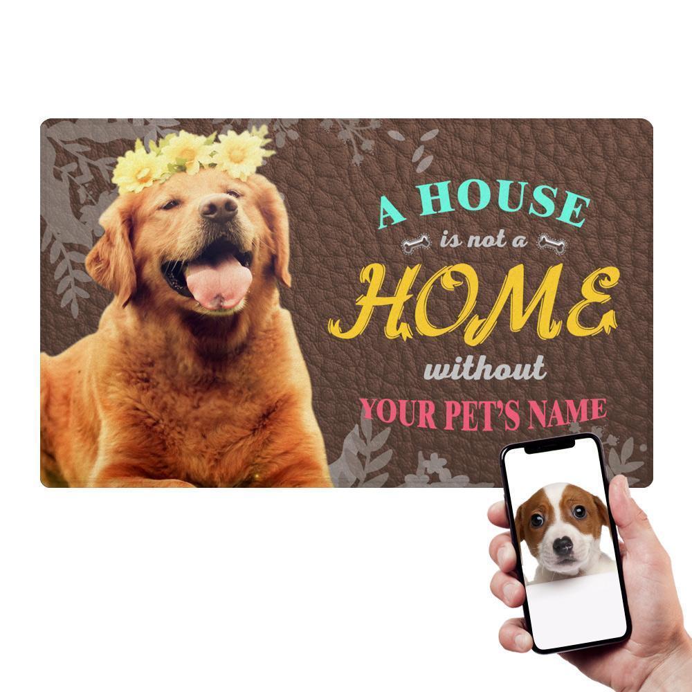 Custom Home Pet Photo Doormat with Name