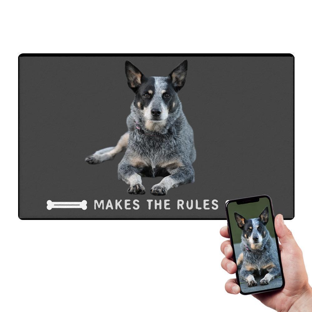 Custom Dog Photo Doormat Your Pet Makes The Rules With Your Pet's Photo