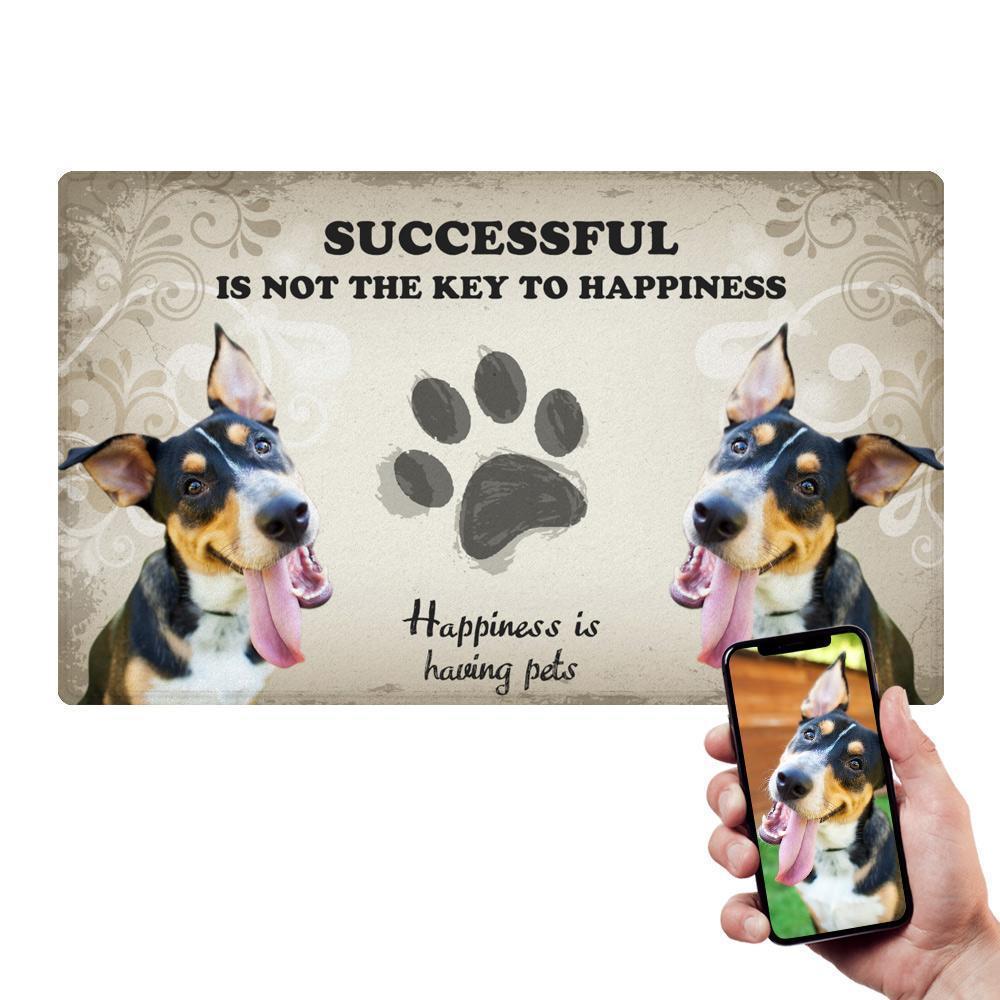 Pet Photo Doormat Happiness Pet Mat Personalized with Your Pet's Photo