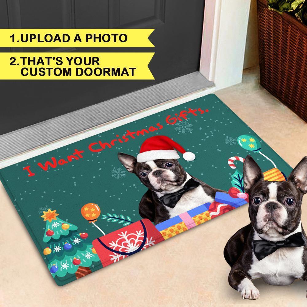 Customize Cute Door Mat Christmas Pet Photo Doormat