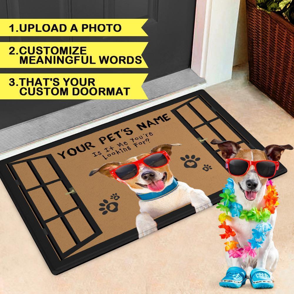 Welcome Door Mat With Your Pet's Photo And Name Family Doormat
