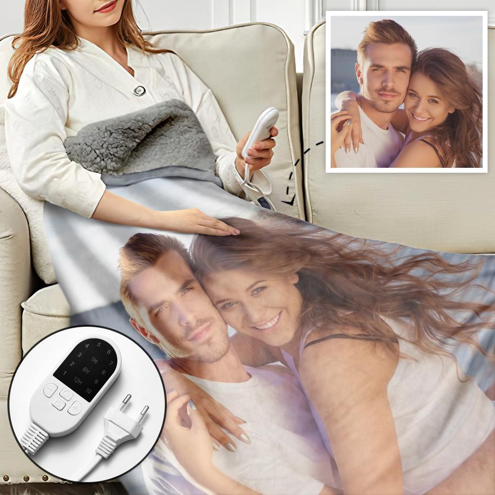 Personalized Photo Heated Blanket Soft Fleece Electric Blanket 10 Heat Settings Heating Blanket with 3 Time Settings - Yourphotoblanket