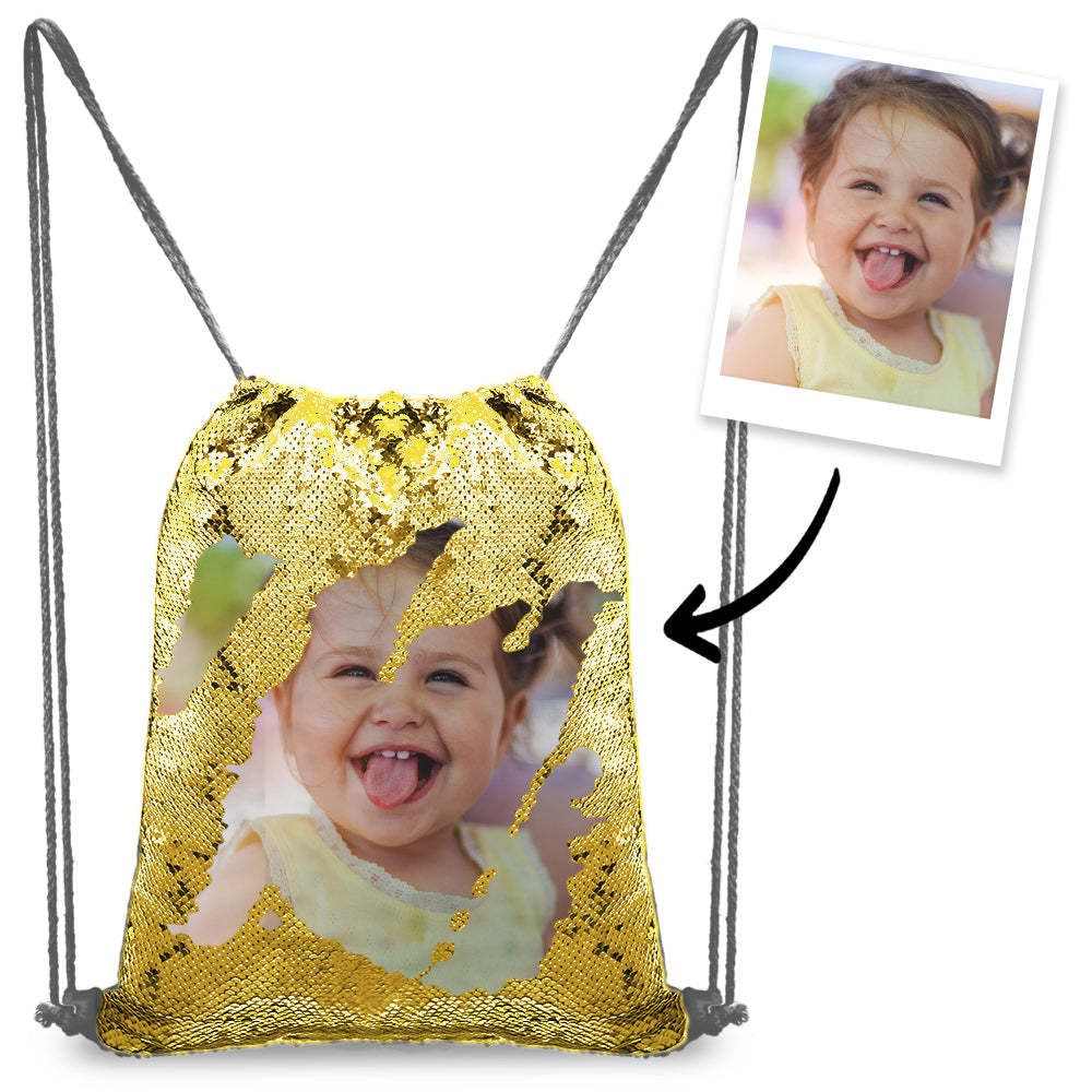 Custom Baby Photo Sequin Backpack