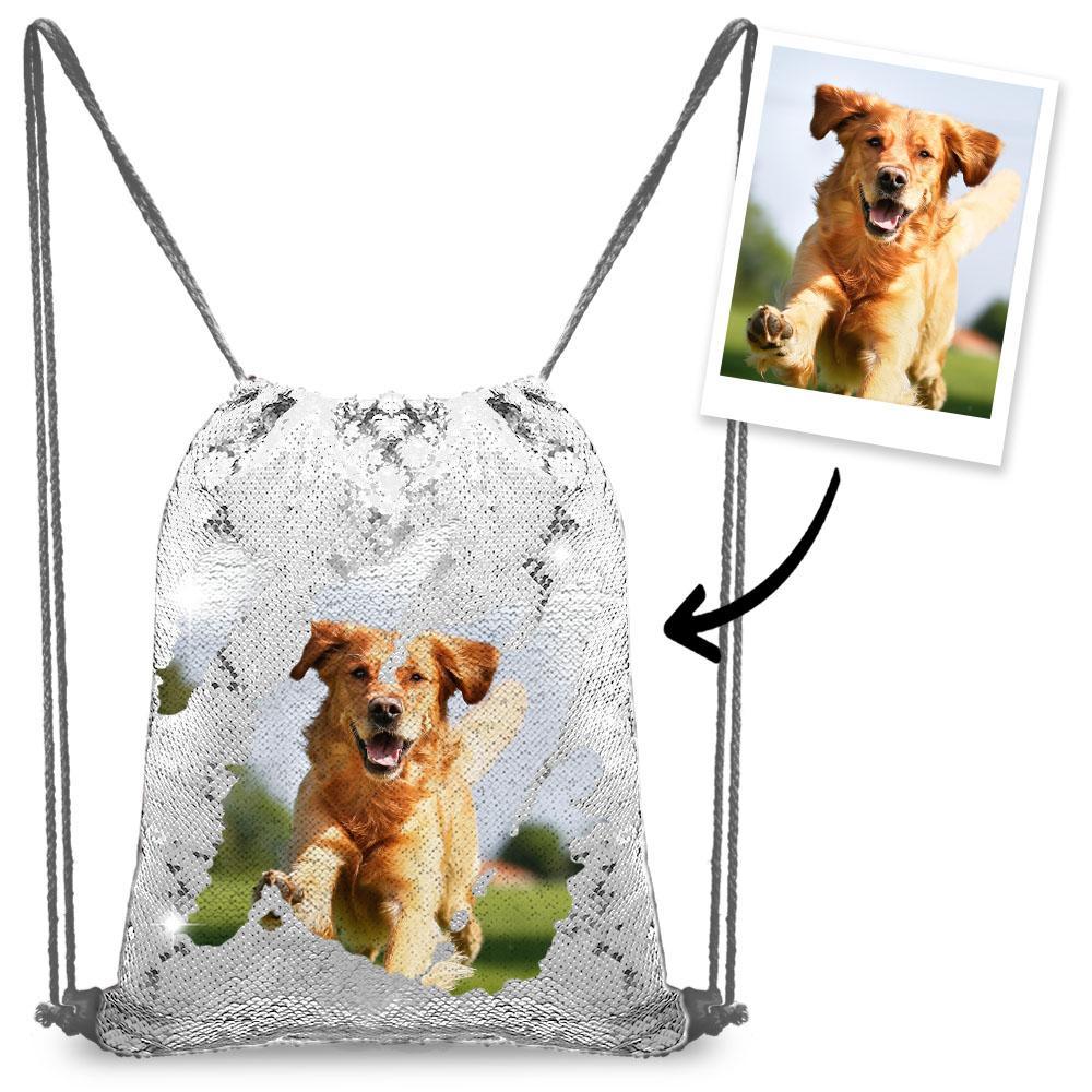 Personalized Sequin Backpack with Photo of Your Pet