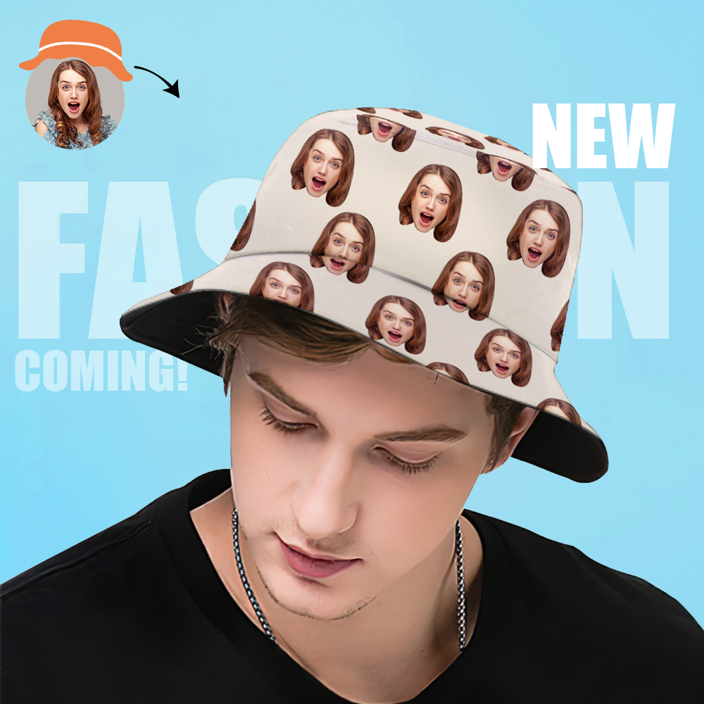 Custom Printed Face Bucket Hats - yourphotoblanketuk