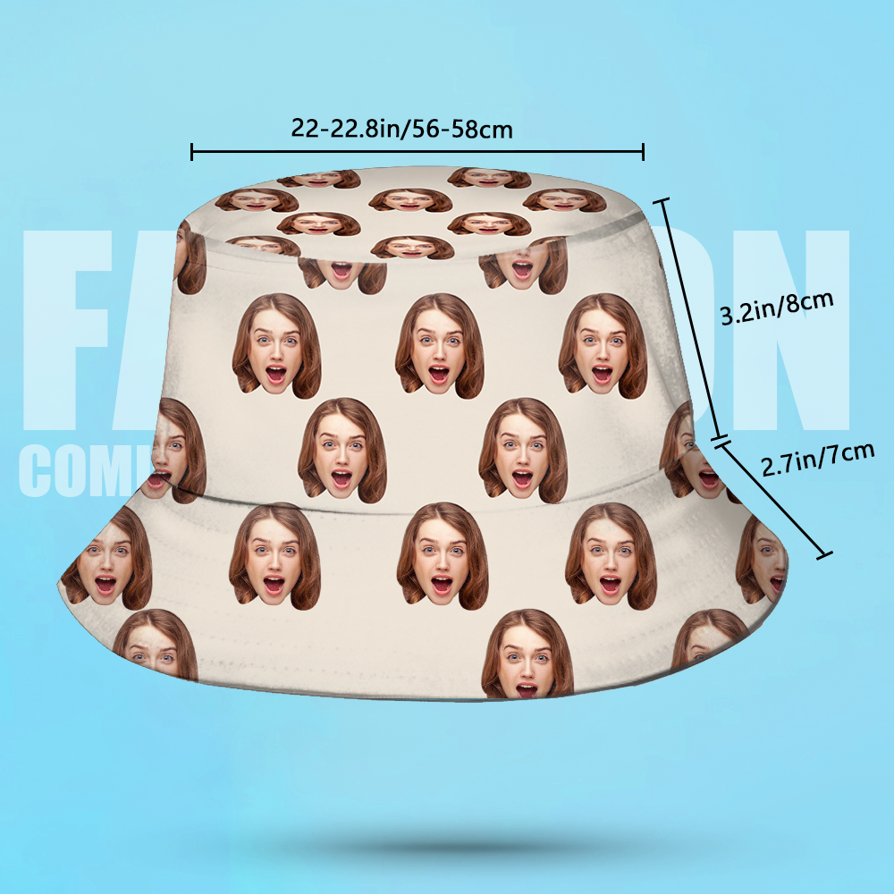 Custom Printed Face Bucket Hats - yourphotoblanketuk