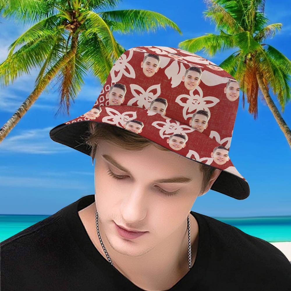 Custom Photo Tropical Flower Print Hawaiian Fisherman Hat Bucket Hat - yourphotoblanketuk