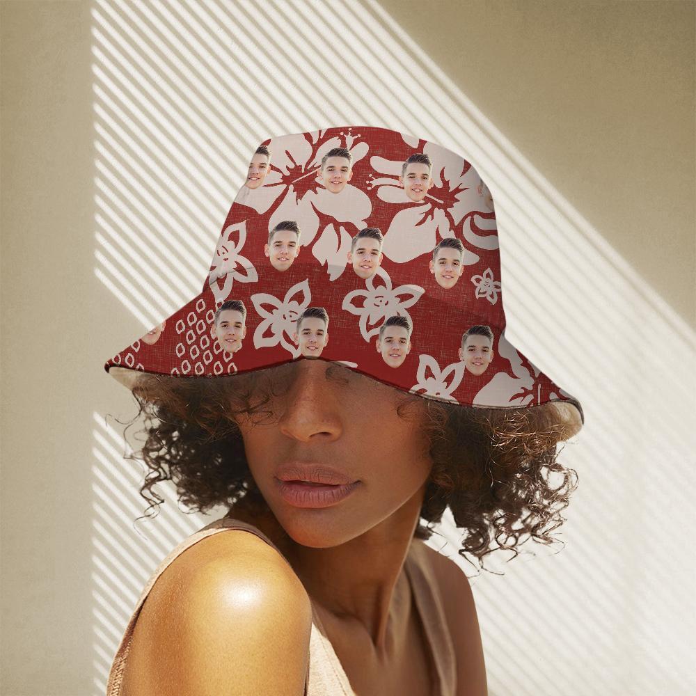 Custom Photo Tropical Flower Print Hawaiian Fisherman Hat Bucket Hat - yourphotoblanketuk