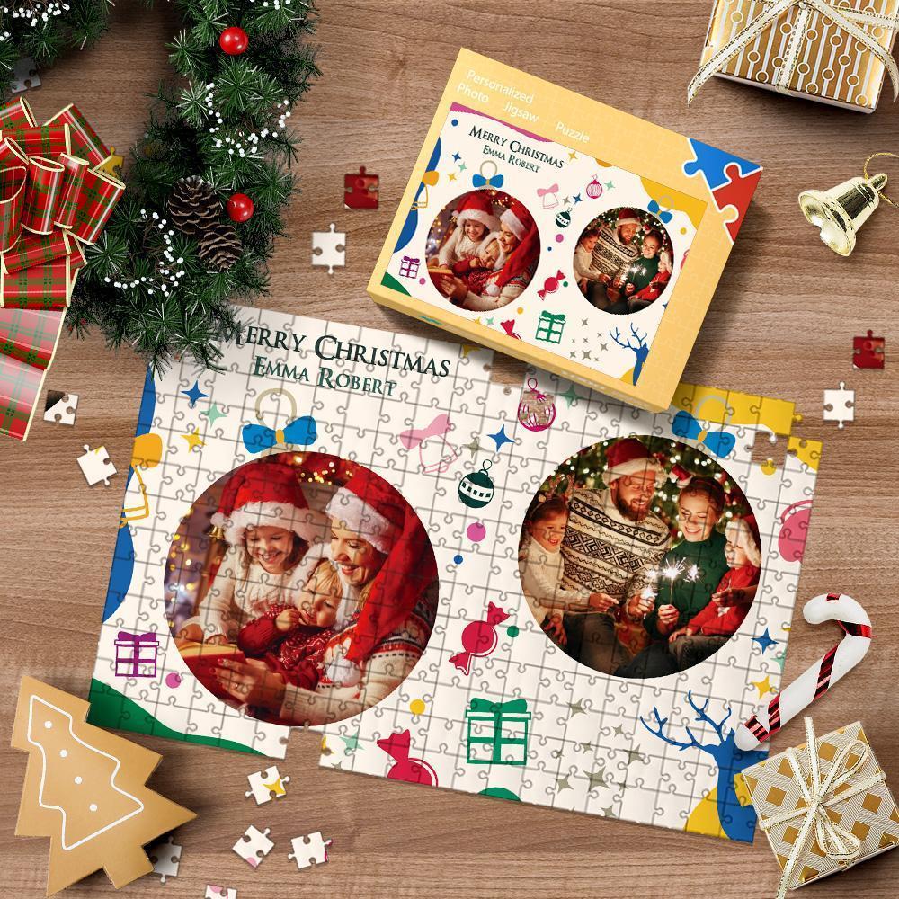Custom Your Family Christmas Photo Jigsaw Puzzle 35, 150, 300, 500, 1000 Piece