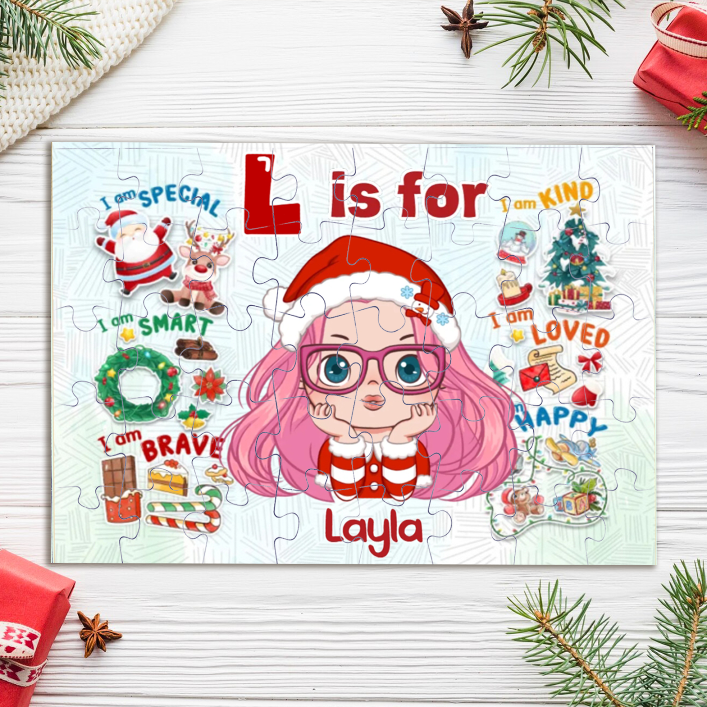 Collage Photos On Puzzle Jigsaw Christmas Gifts for Children