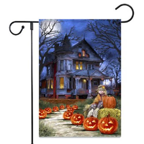 Halloween Yard Decoration Welcome Garden Flag Outdoor Banner Decorative Seasonal Small Burlap Garden Flag for Home