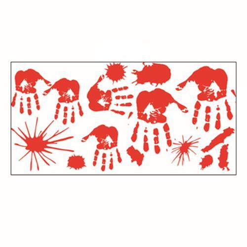 Halloween Stickers Bloody Handprint Window Wall Horror Stickers Decorations Bloody for Halloween Party Supplies