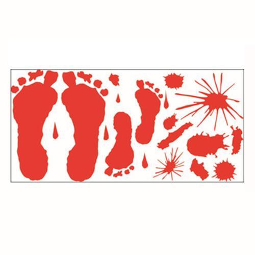 Halloween Stickers Bloody footprint Stickers Window Wall Horror Stickers Bloody for Halloween Party Supplies Stickers Decorations