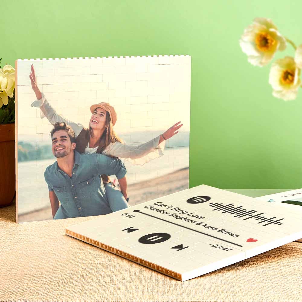 Music Personalized Building Brick Photo Block Frame - Yourphotoblanket