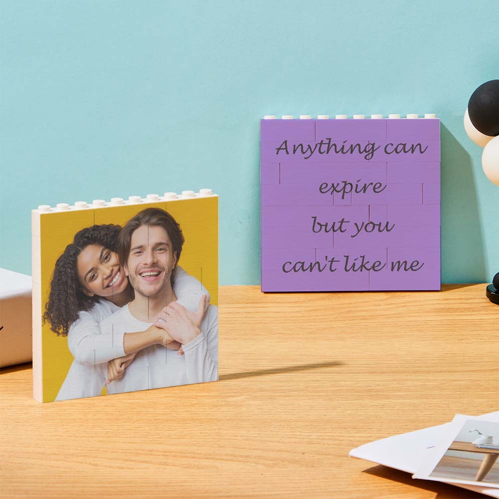 Personalized Photo Building Brick Square Photo Block Music Code Custom Text Frame Valentine's Day Gifts - yourphotoblanketuk