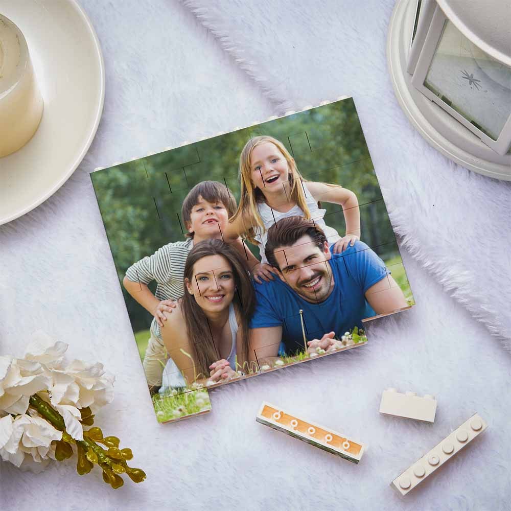 Personalized Building Brick Square Photo Block Music Code Custom Text Frame - Yourphotoblanket