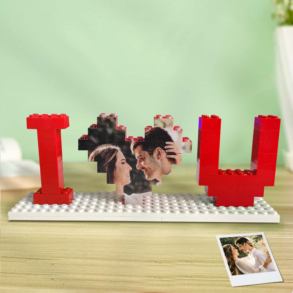Custom Building Brick Photo Block Personalised I Love You Brick Puzzles Gifts for Lovers - Yourphotoblanket