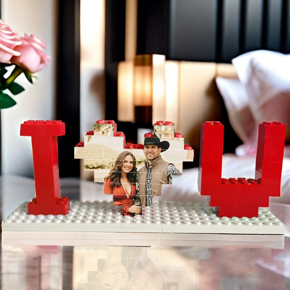 Custom Building Brick Photo Block Personalised I Love You Brick Puzzles Gifts for Valentine's Day - yourphotoblanketuk