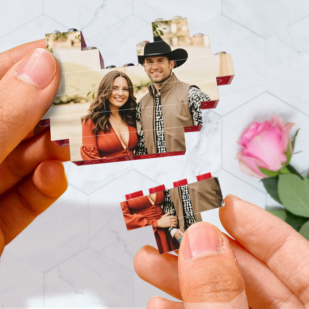 Custom Building Brick Photo Block Personalised I Love You Brick Puzzles Gifts for Valentine's Day - yourphotoblanketuk