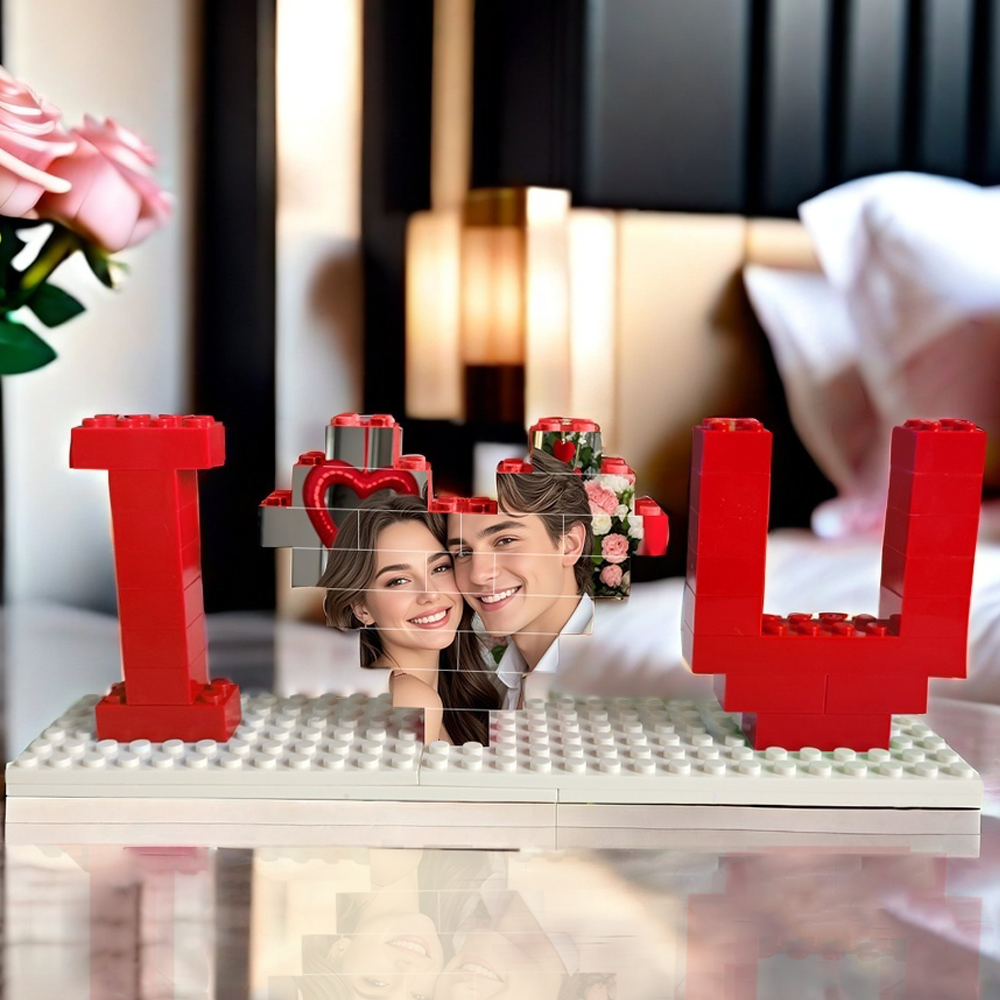 Valentine's Day Gifts Custom Building Brick Photo Block Personalised I Love You Brick Puzzles Gifts for Lover - yourphotoblanketuk