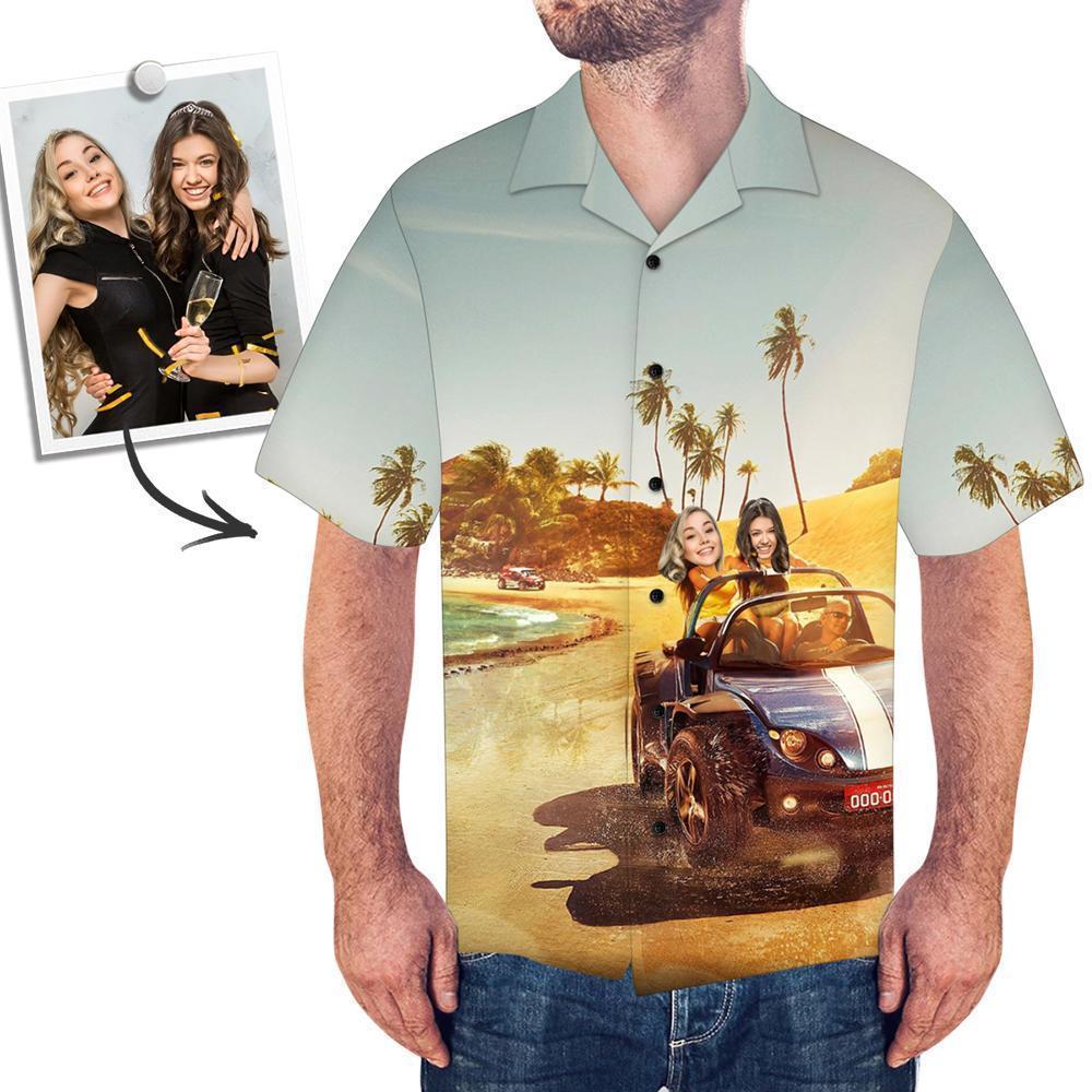 Custom Face Hawaiian Shirt Men's All Over Print Shirt Gift for Him
