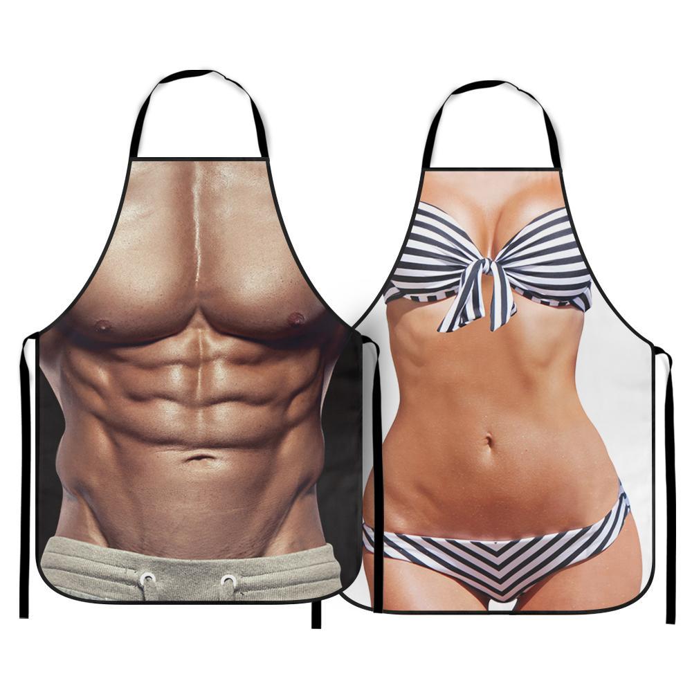 Funny and Sexy Kitchen Cooking Apron Pack of 2 for Couple