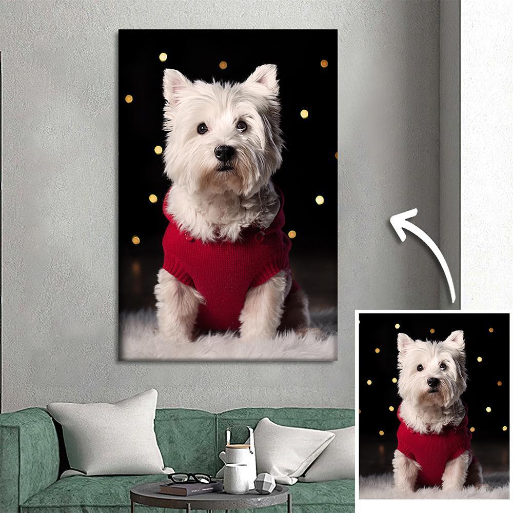 Custom Pet Photo Wall Decor Painting Canvas Festival Gift