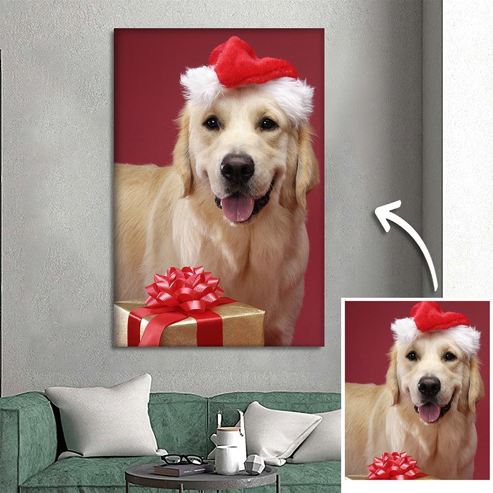 Custom Pet Dog Photo Wall Decor Painting Canvas Festival Gift