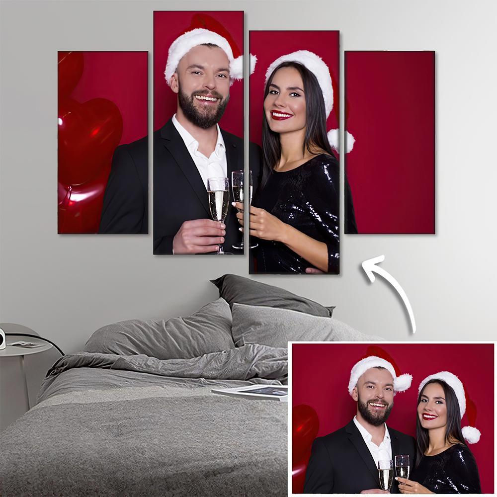 Custom Photo Wall Decor Painting Canvas 4 pieces Festival Gift For Couple