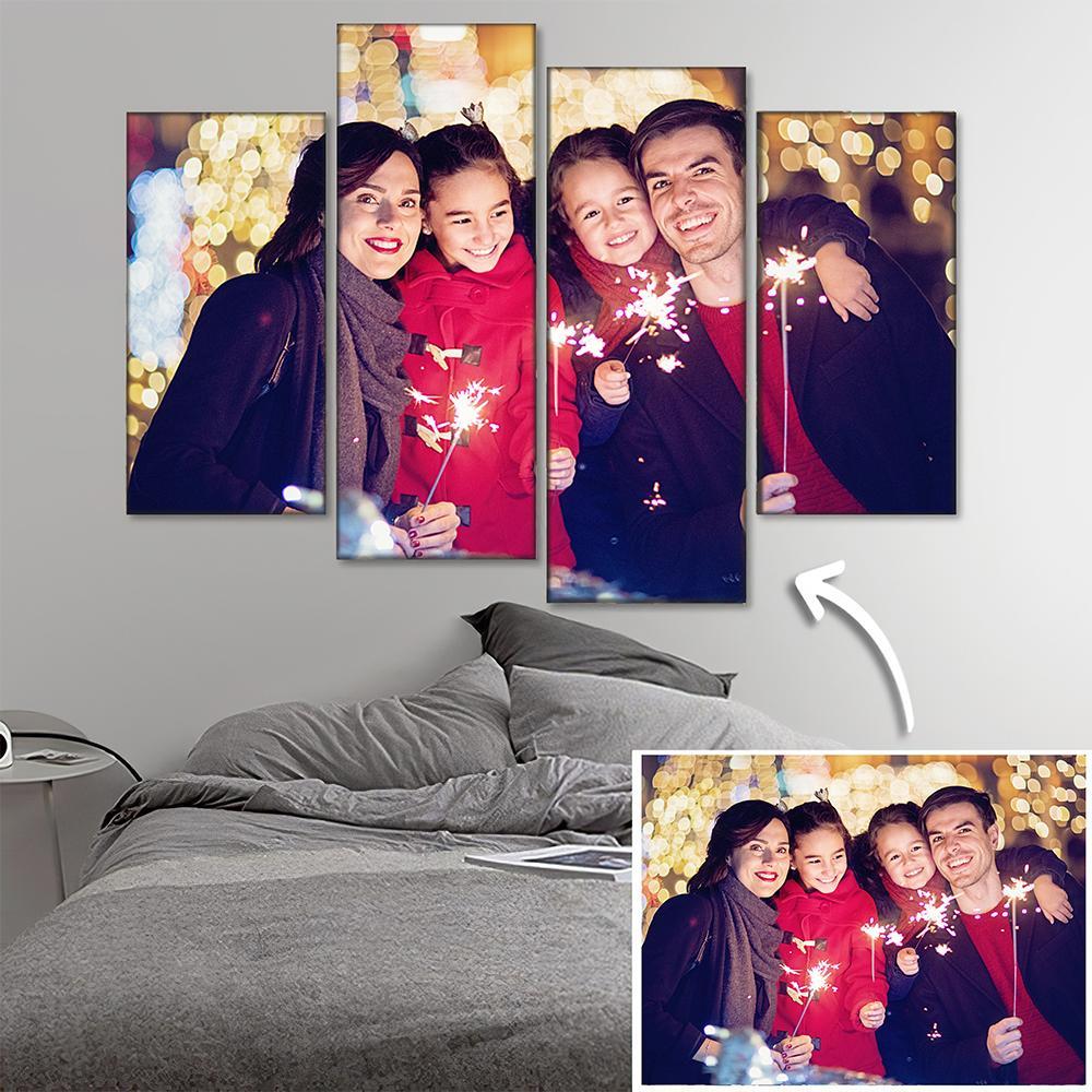 Custom Family Photo Wall Decor Painting Canvas 4 pieces Festival Gift