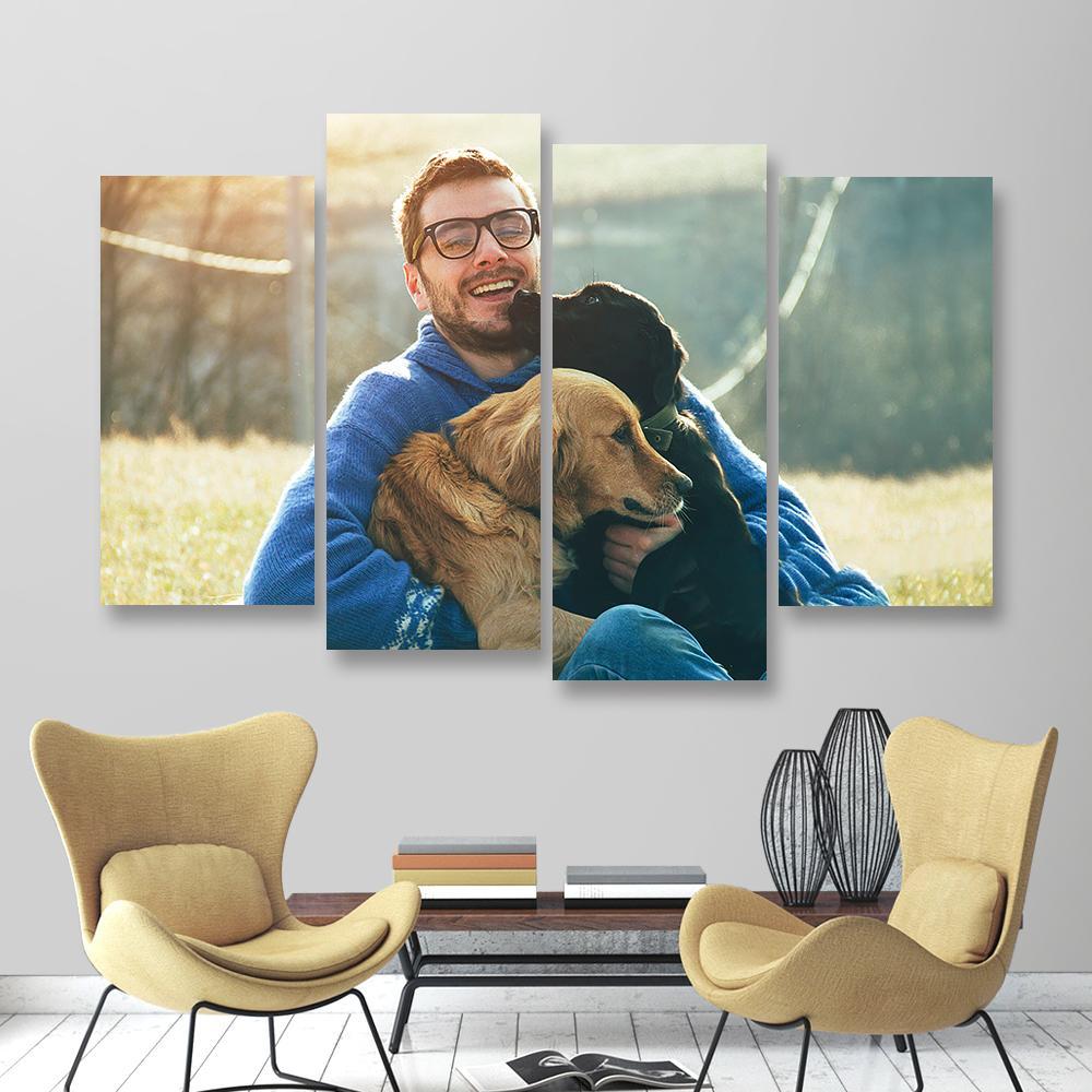 Custom Pet Photo Wall Decor 4 Pcs Canvas Print