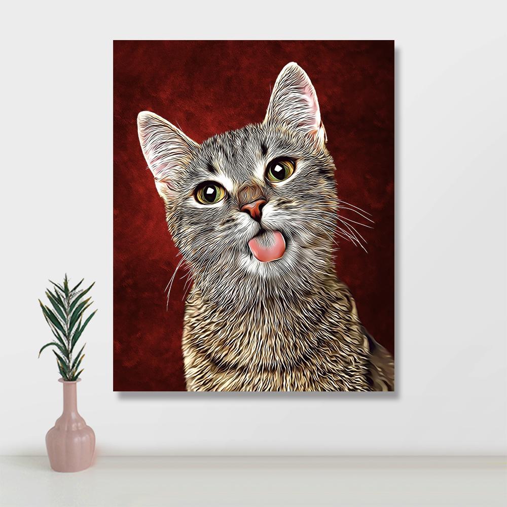 Personalized Pet Art Canvas Print Unique Gift with Frame (8*10IN)