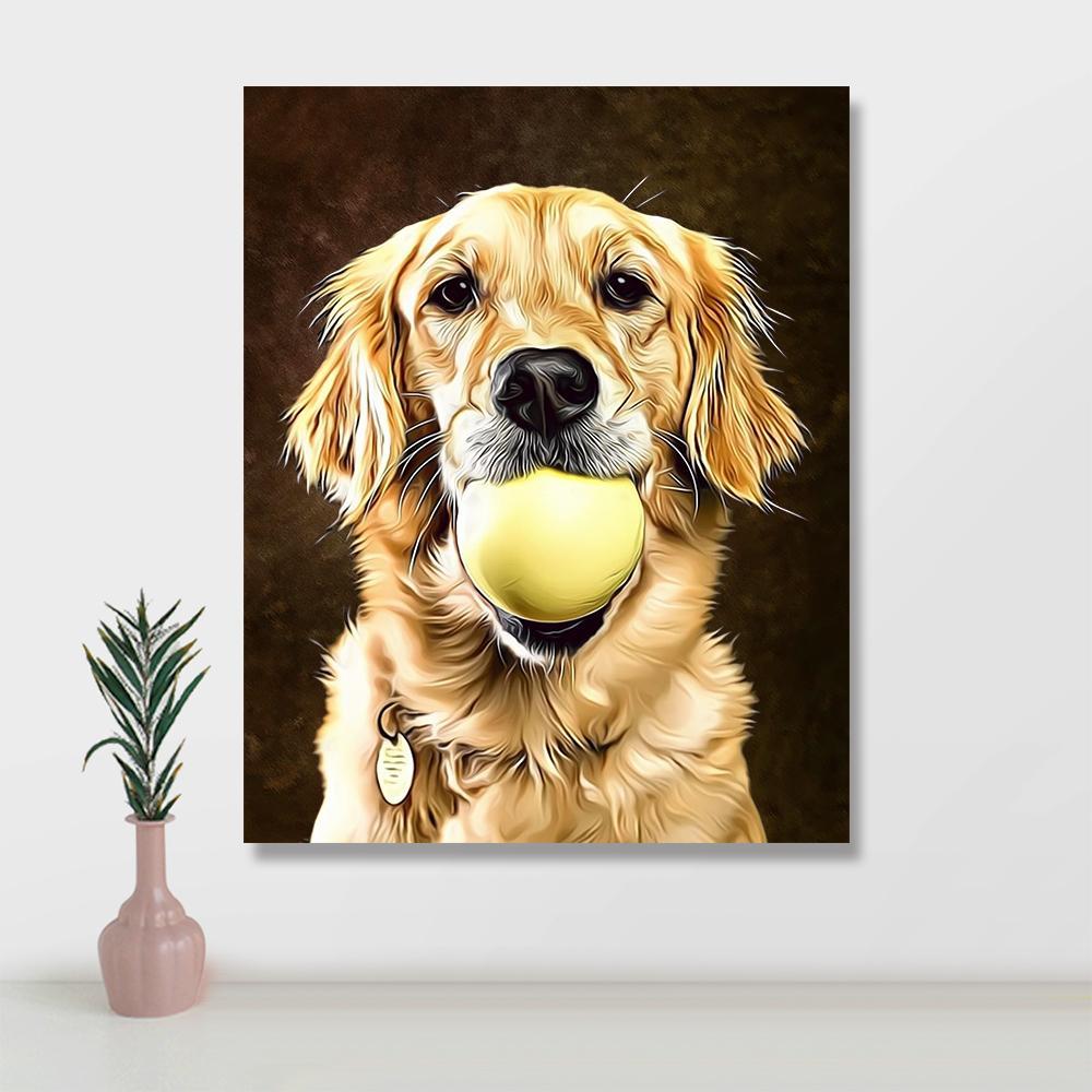 Custom Pet Photo with Frame Canvas Print (8*10IN)