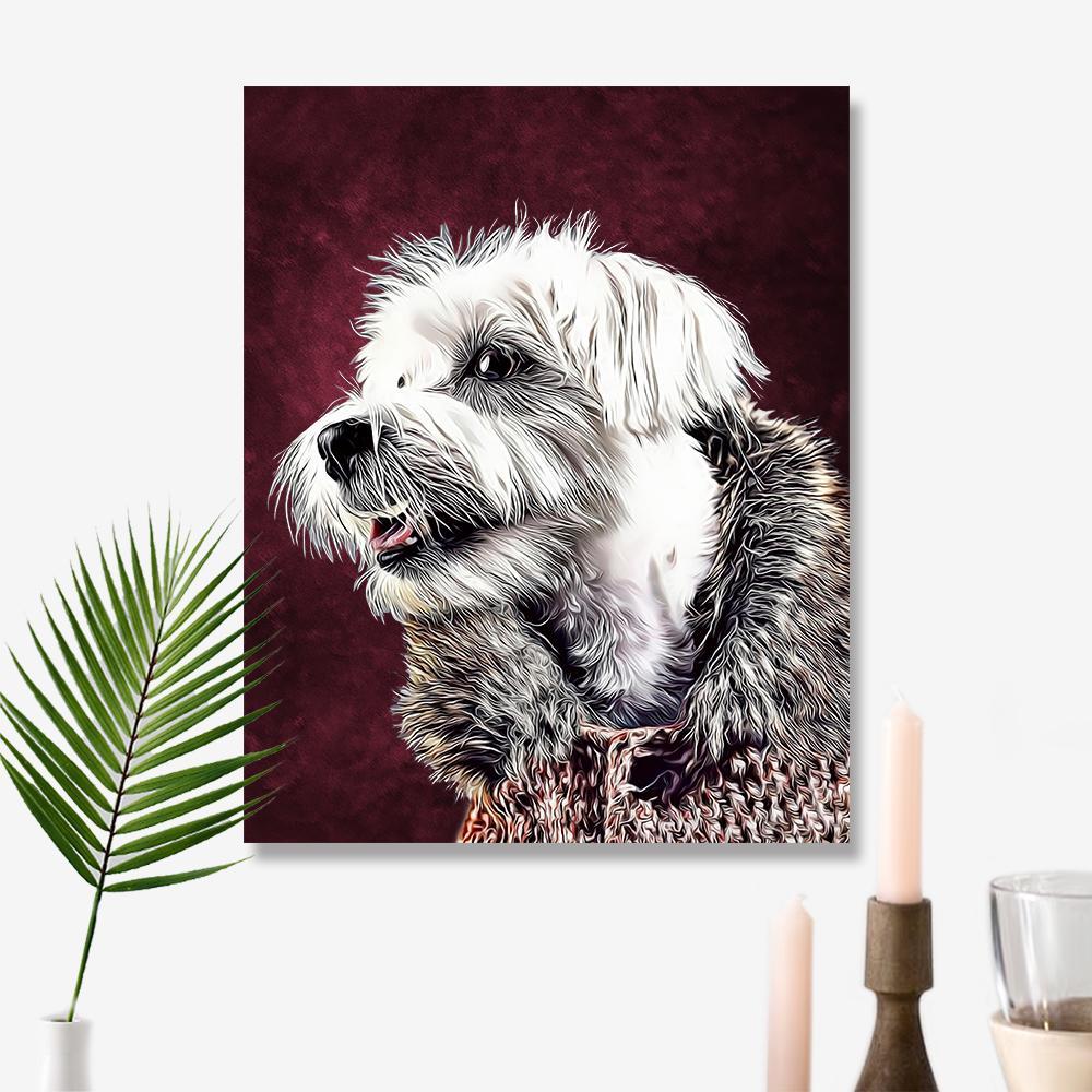 Personalized Pet Portraits with Frame Canvas (11*14 IN)