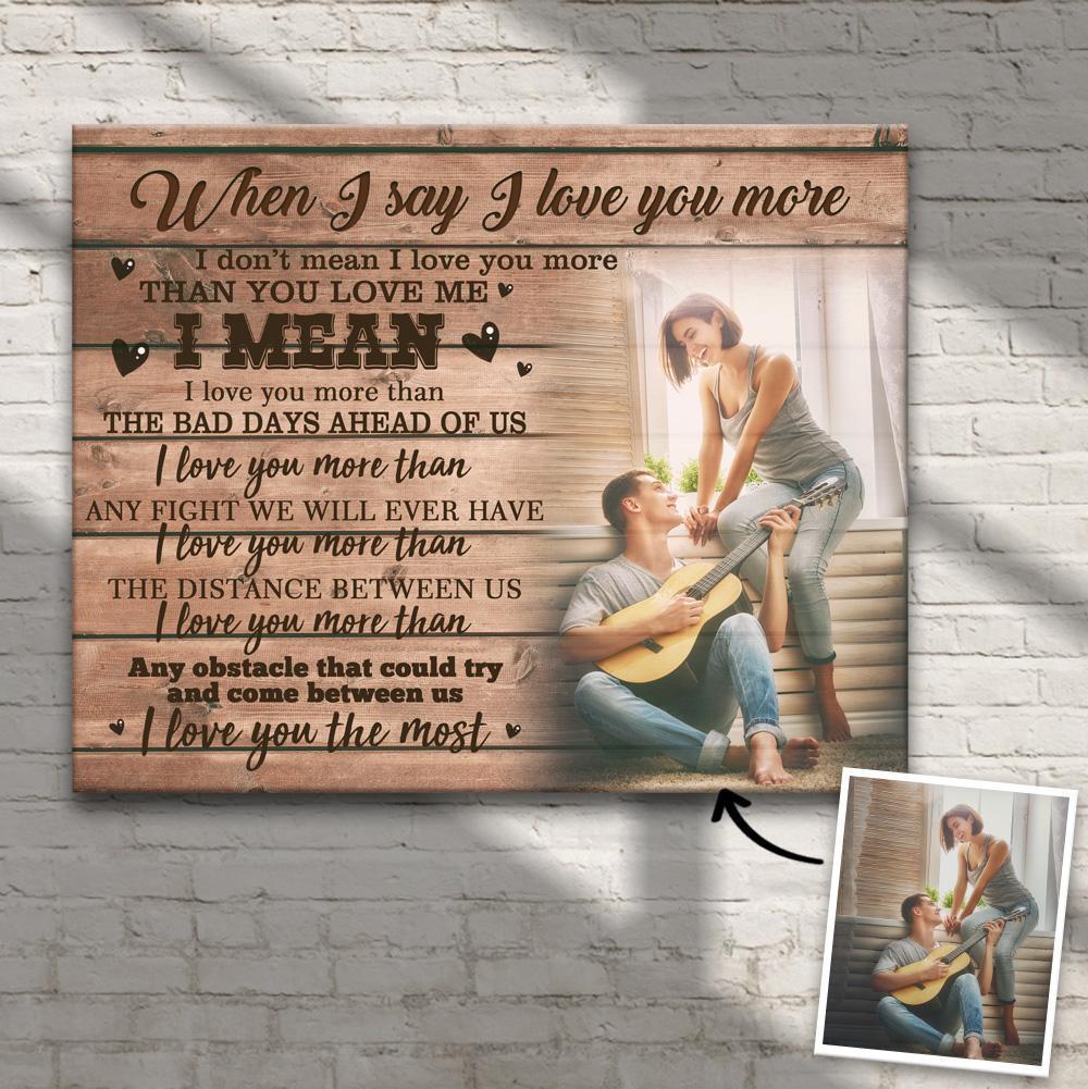 Custom Lover Photo Wall Decor Painting Canvas Anniversary Gift For Couple