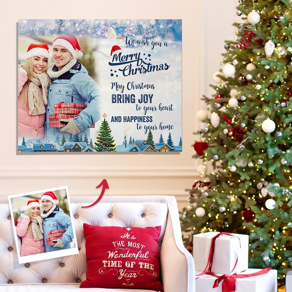 Personalized Couple Photo Canvas Prints With Frame Custom Painting Canvas Photo Home Wall Decor Holiday Gift