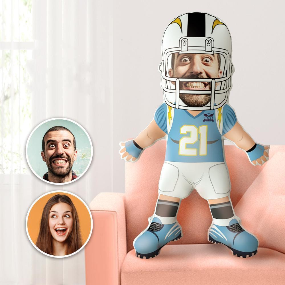 Custom Football Player MiniMe Pillow Face Pillow Personalized No.21 Pillow Custom Pillow Picture Pillow Costume Pillow Doll