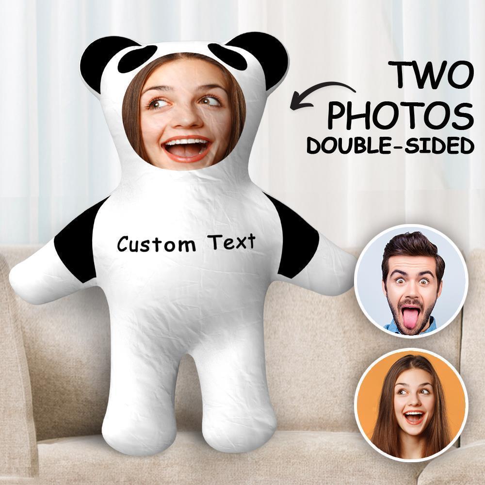Custom Body Pillow Photo Face Pillow Two Photos Double Sided Personalise Pillow Gift Cute Panda Shaped