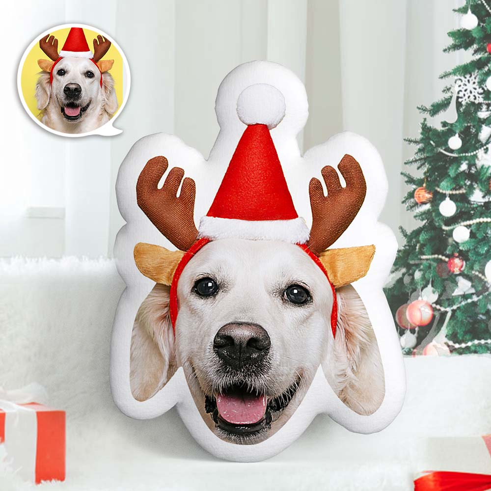 Christmas Gifts Custom Pet Photo Face Pillow 3D Portrait Pillow-cooldog