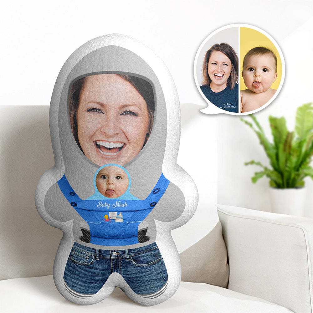 Custom Mother and Baby's Face Minime Throw Pillow Personalized Photo Gift for Her - Yourphotoblanket