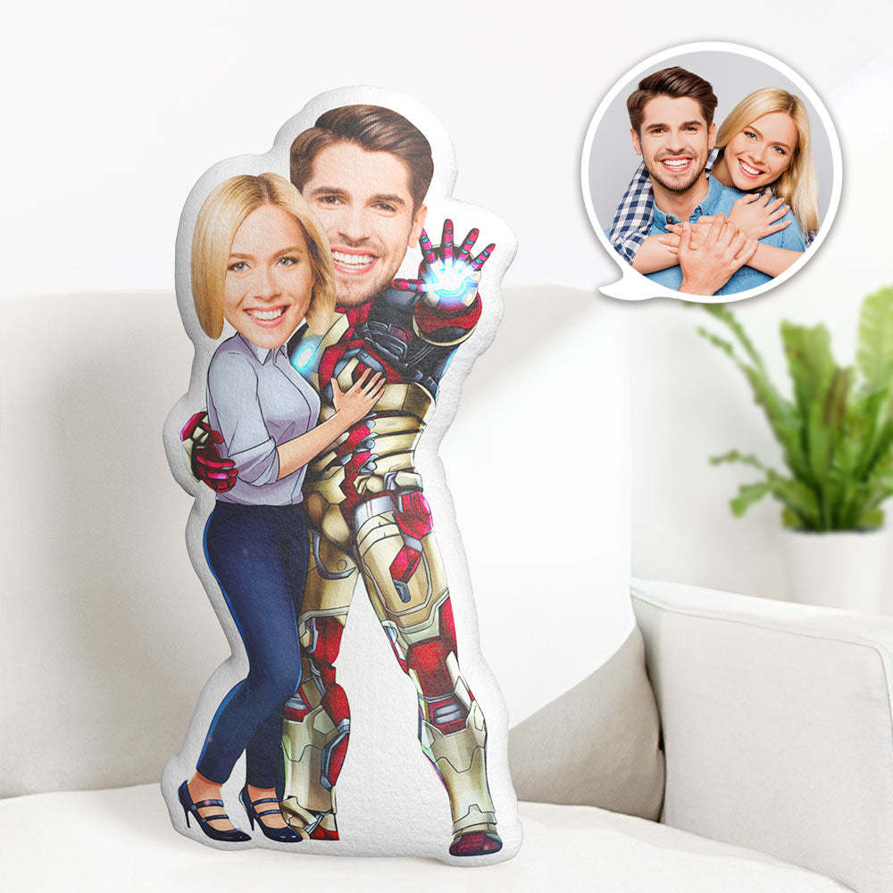 Valentine's Day Gift Custom Photo Pillow Personalized Face Pillow You Are My Superhero Iron Man Pillow Gift for Him - Yourphotoblanket