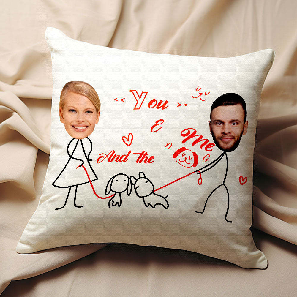 Custom Matchmaker Pillow You And Me With The Dog Throw Pillow Gifts For Lover - Yourphotoblanket