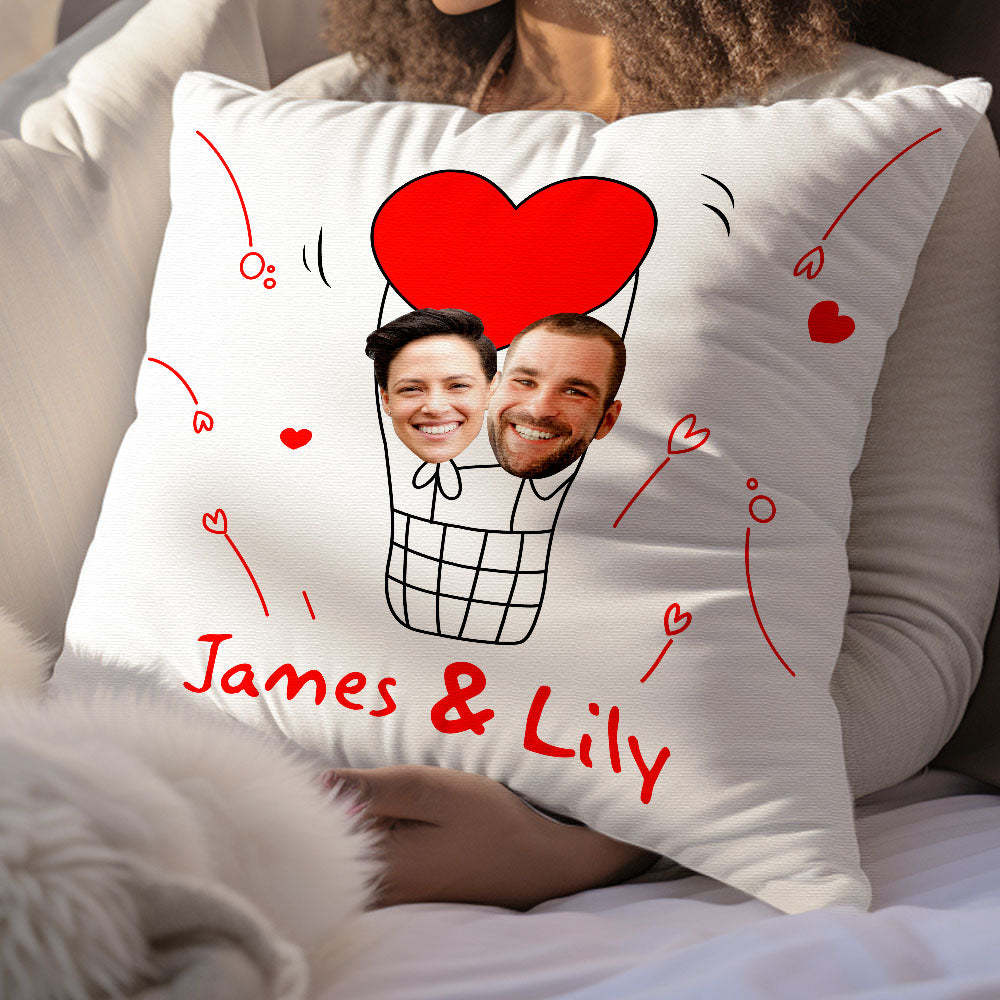 Custom Matchmaker Pillow Love Hot Air Balloon Throw Pillow Gifts For Lover - Yourphotoblanket