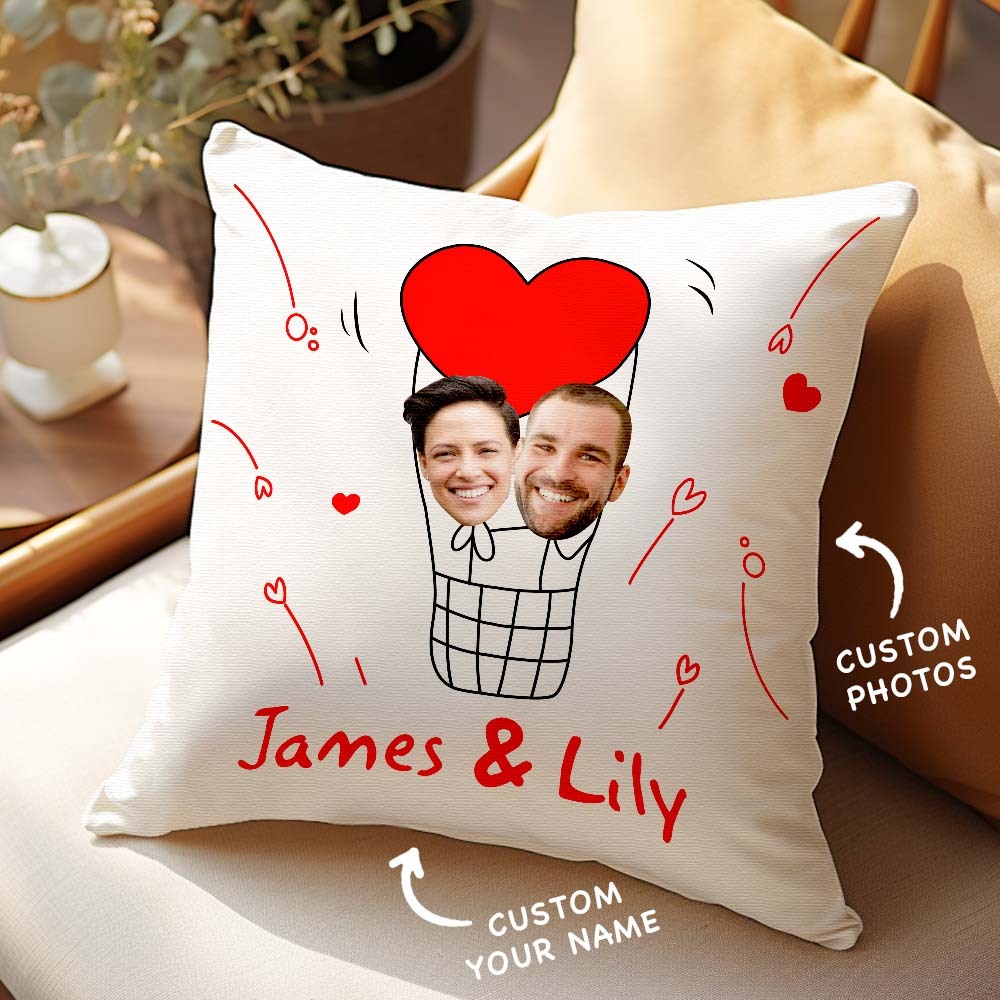 Custom Matchmaker Pillow Love Hot Air Balloon Throw Pillow Gifts For Lover - Yourphotoblanket