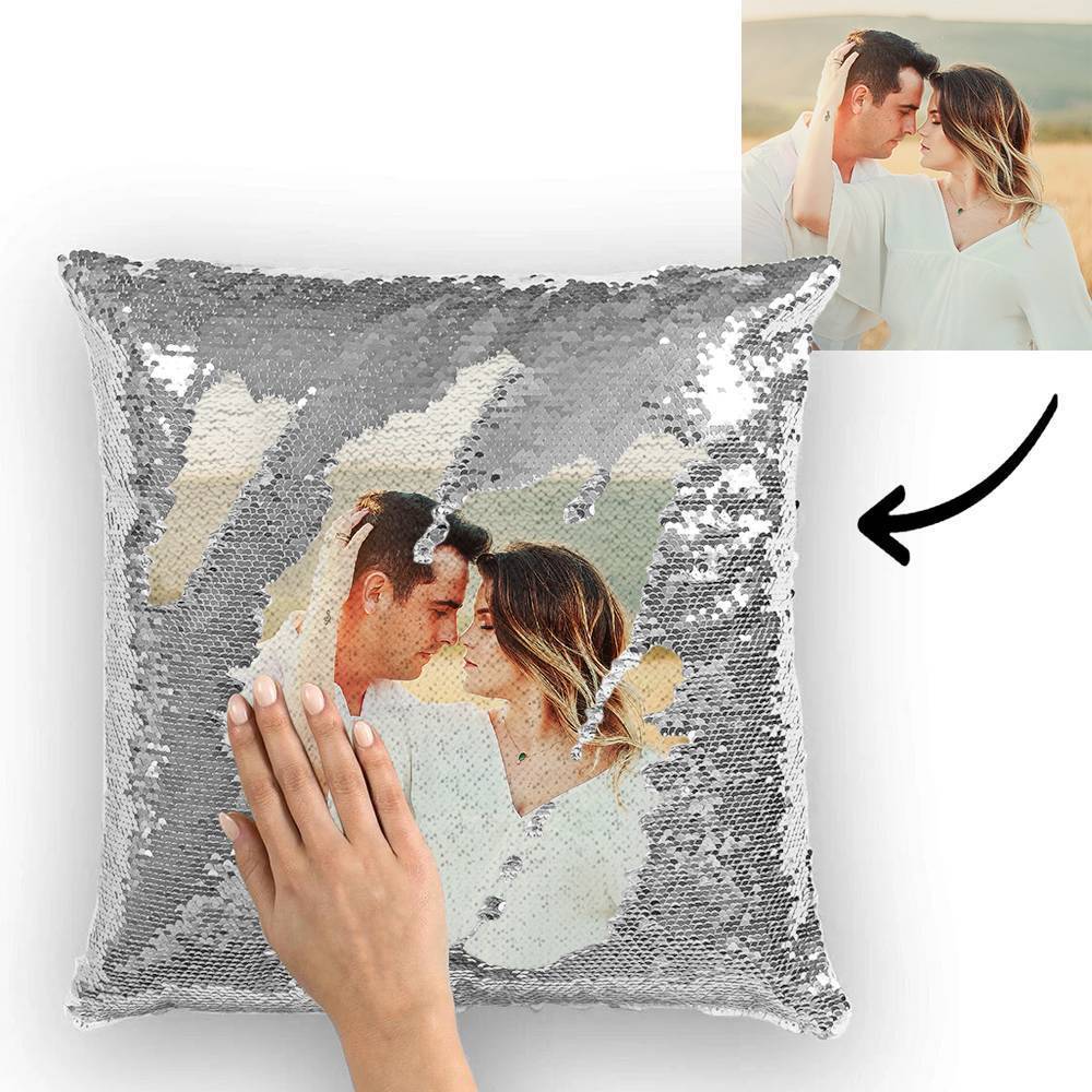 Custom Love Photo Magic Sequins Pillow Multicolor Sequin Cushion 15.75inch*15.75inch