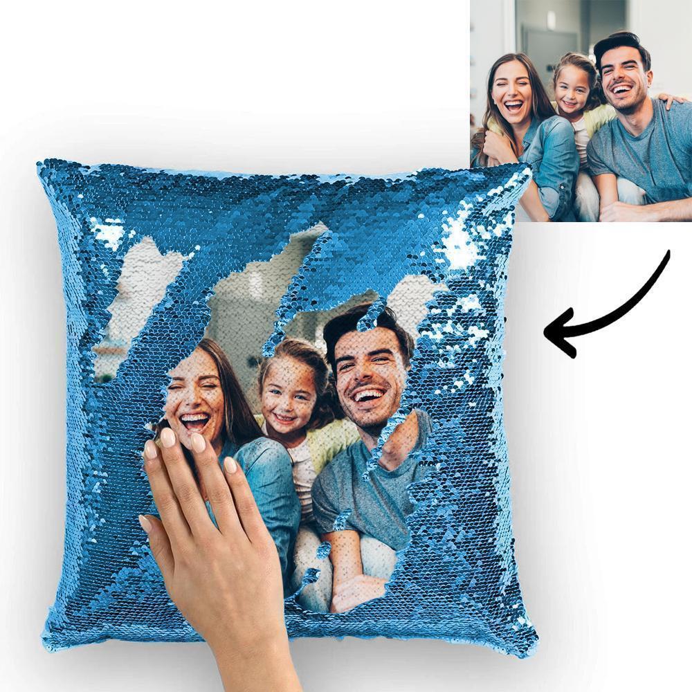 Custom Sequin Pillow Personalized Photo Reversible Magic Sequin Cushion Pillow 15.75inch*15.75inch