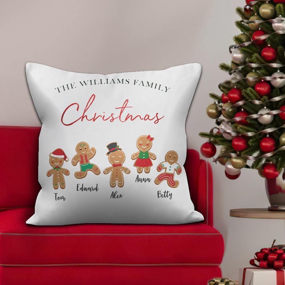 Holiday Gifts Personalized Pillow With Text Custom Holiday Funny Cartoon Character